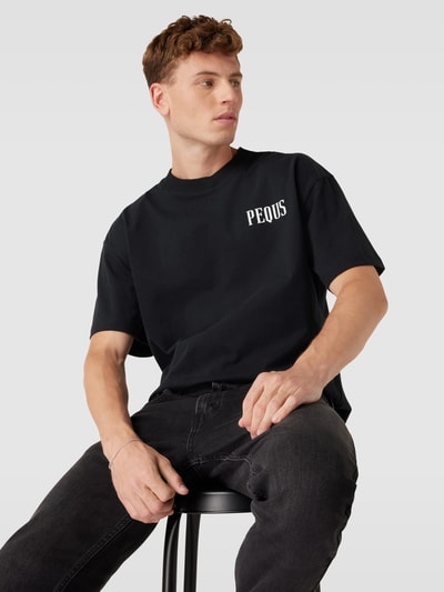 PEQUS T-Shirt aus Baumwolle mit Label-Detail Black 3
