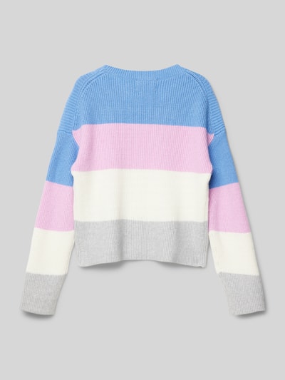 Tom Tailor Korte gebreide pullover met colour blocking Roze - 3