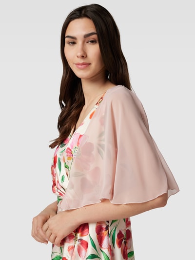 Christian Berg Cocktail Cape met semi-transparant design Rosé - 3