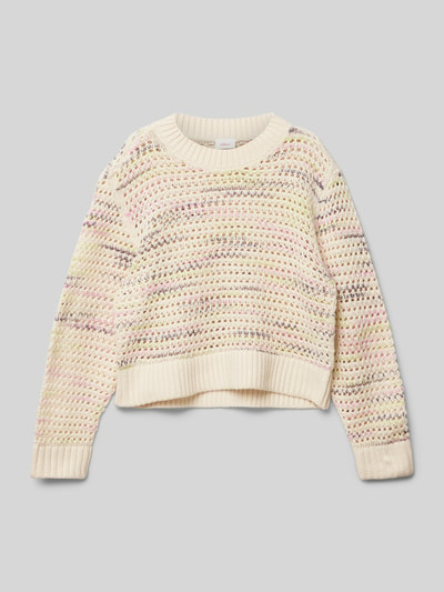 s.Oliver RED LABEL Strickpullover mit gerippten Abschlüssen Beige 1