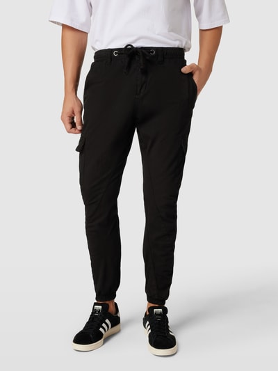 URBAN CLASSICS Joggingbroek met cargozakken in effen design Zwart - 4