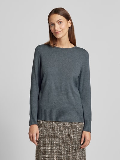 Christian Berg Woman Gebreide pullover met ribboorden, model 'Aliv' Middengrijs gemêleerd - 4