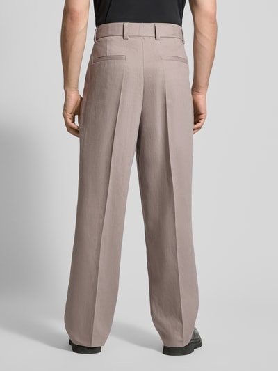 HUGO Regular Fit Weite Hose aus Hanf-Lyocell-Mix Modell 'FEDIX244F1X' Hellbraun 5