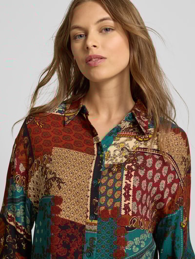 Apricot Boxy fit blouse van viscose met 3/4-mouwen Roestrood - 3