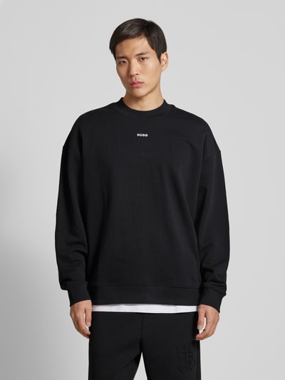 HUGO Oversized Sweatshirt mit Label-Print Modell 'Dapocrew' Black 4