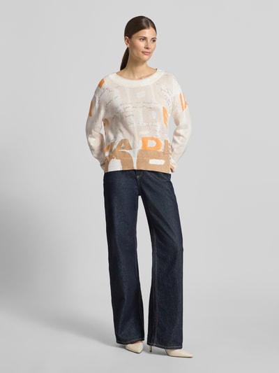 monari Pullover mit Strasssteinbesatz Hellbraun 1