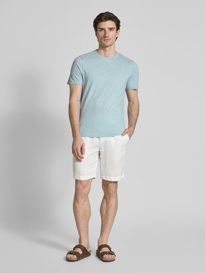 MCNEAL T-shirt met geribde ronde hals Aquablauw - 1