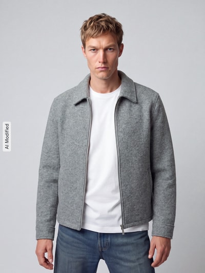 Jake*s Studio Men Blouson mit Zweiwege Reißverschluss Hellgrau 4