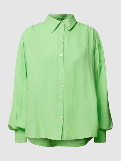 YAS Blouse van katoen met platte kraag, model 'Piro' Groen - 2