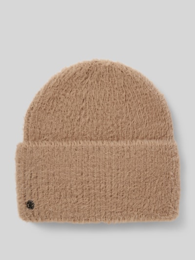 Loevenich Beanie in gebreide look met viscose Middenbruin - 1