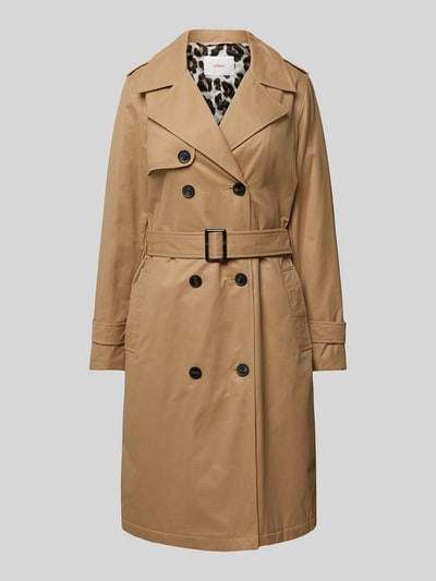 s.Oliver RED LABEL Taillierter Trenchcoat mit Baumwolle und Stepp-Futter Camel 1