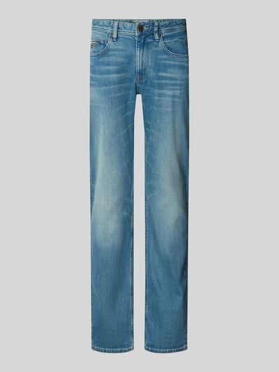 Produktfoto, Straight Fit Jeans mit Baumwoll-Anteil Modell 'Wingload' von PME Legend in Hellblau, 5-Pocket-Design, sichtbare Ausbleichungen, Material-Mix