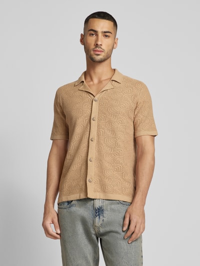 ONLY & SONS Regular Fit Freizeithemd mit Strukturmuster Modell 'DENVER LIFE' Beige 4
