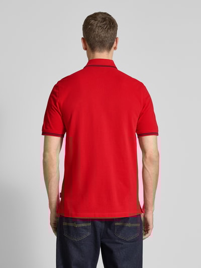 bugatti Regular fit poloshirt met labeldetail Rood - 5