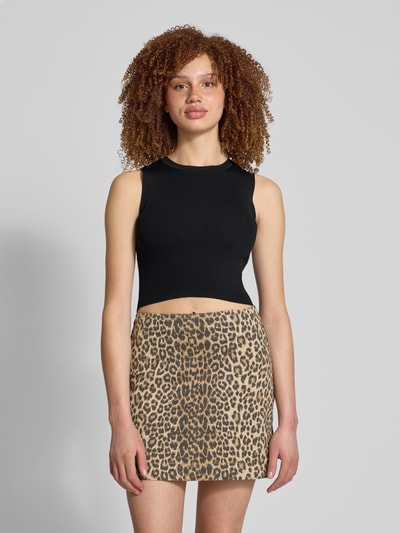 Only Slim fit korte top van viscosemix Zwart - 4