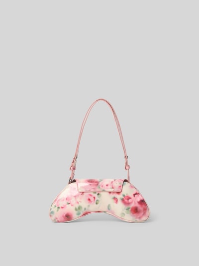 Produktfoto, Crossbody Bag mit Label-Detail von Diesel in Rosa mit floralem Muster, Hauptfach mit Umschlag, Schulterriemen, Größe ca. 21x13x7 cm