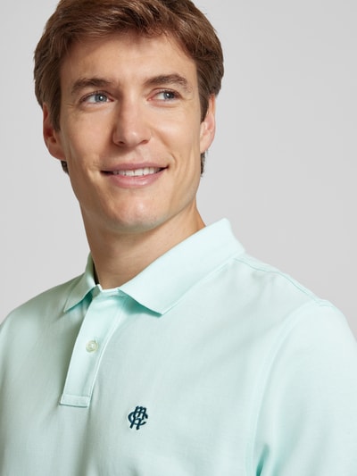 MCNEAL Regular fit poloshirt met labelstitching Lichtturquoise - 3