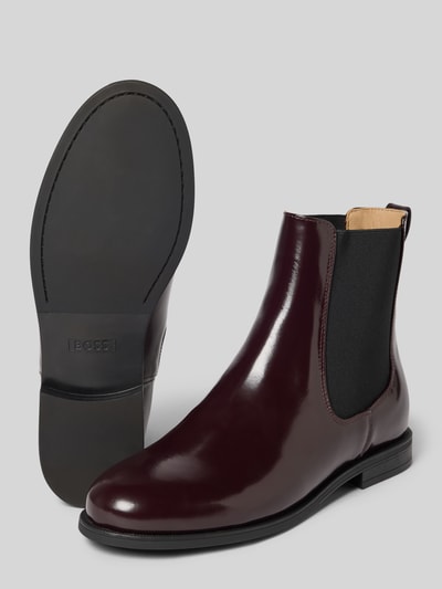 BOSS Chelsea Boots aus Leder-Mix Bordeaux 4