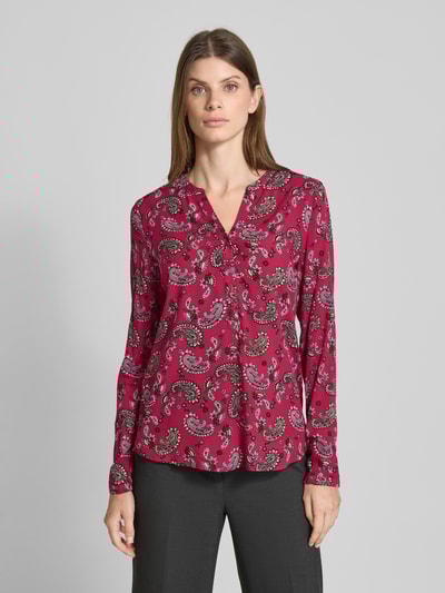 Christian Berg Woman Blouseshirt van viscose met V-hals Fuchsia - 4