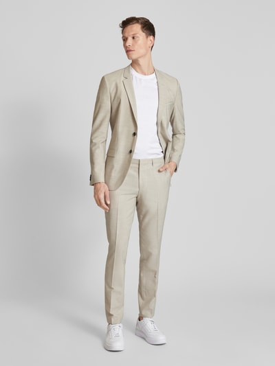 HUGO Pantalon met persplooien, model 'Hesten' Beige - 1