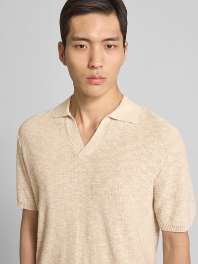 GABBA Poloshirt met V-hals Zand - 3