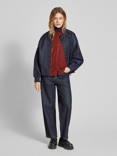 Gant Regular fit corduroy blouse met borstzak Bordeaux - 1