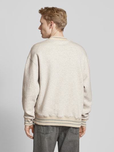 BLKVIS Gebreide pullover met motiefstitching, model 'VASO' Lichtgrijs gemêleerd - 5