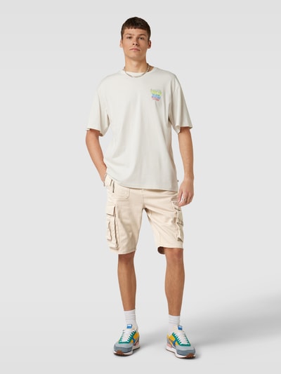 Low Lights Studios Cargoshorts mit Reißverschlusstasche Beige 1