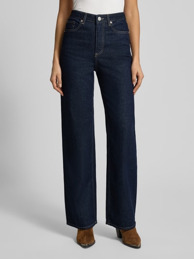 VERO MODA Jeansy z szerokimi nogawkami z mieszanki bawełny model „TESSA” Ciemnoniebieski 4