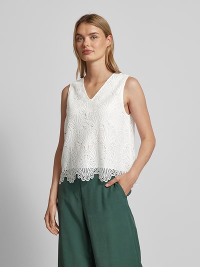 comma Blouse van viscose Offwhite - 4