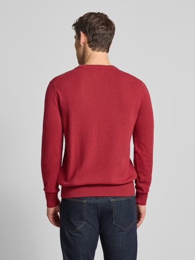 Marc O'Polo Sweter z dzianiny o kroju regular fit z mieszanki bawełny i żywej wełny Rdzawoczerwony 5