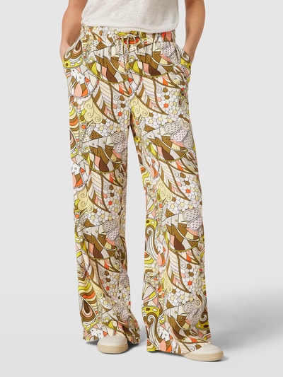 Christian Berg Woman Stoffen broek van pure viscose met all-over motief Olijfgroen - 4