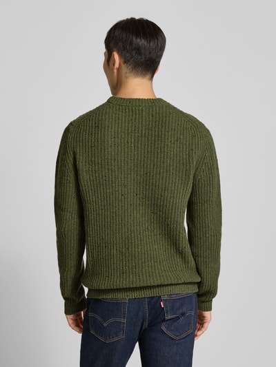 MCNEAL Gebreide pullover van wolmix met ronde hals Olijfgroen gemêleerd - 5