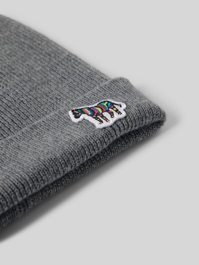 PAUL SMITH Beanie aus reiner Wolle Modell 'ZEBRA' Dunkelgrau 2