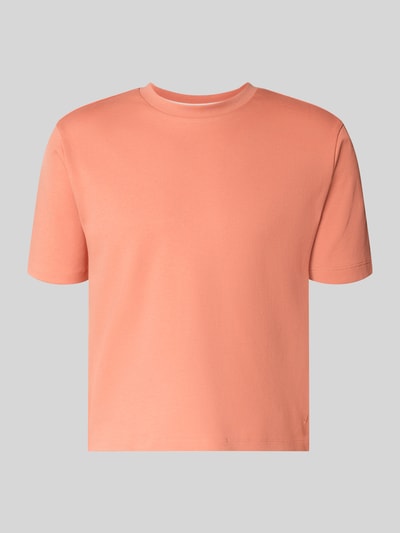 Produktfoto, T-Shirt mit Rundhalsausschnitt von JAKE*S STUDIO WOMAN in Apricot, reine Baumwolle, Relaxed Fit, glatte Textur, schlichte Form