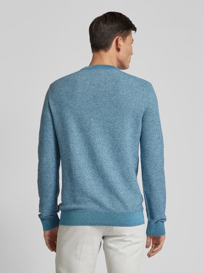 BOSS Orange Gebreide pullover met opstaande kraag Oceaanblauw - 5