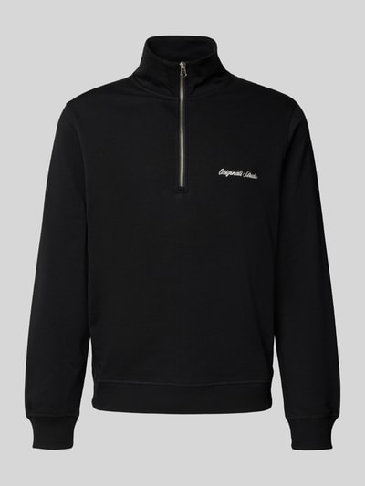 Jack & Jones Sweatshirt met schipperskraag en labelstitching Zwart - 2