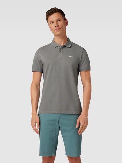 s.Oliver RED LABEL Poloshirt mit Label-Stitching Mittelgrau 4