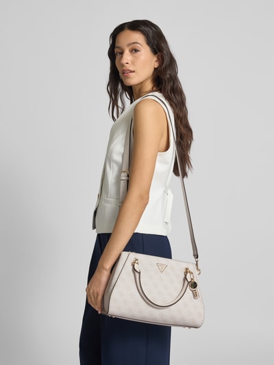 Guess Handtasche mit Label-Applikation Modell 'NOELLE' Ecru 1