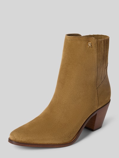 Tommy Hilfiger Stiefeletten aus echtem Velours-Leder Hellbraun 1