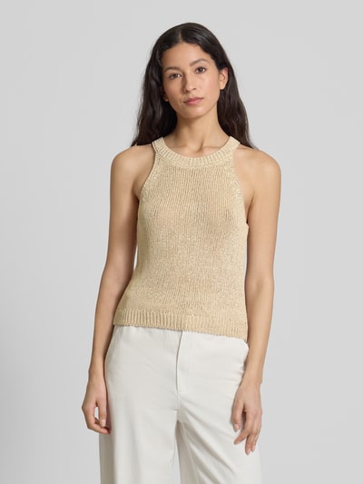 Oui Tanktop mit Strick-Optik Beige 4