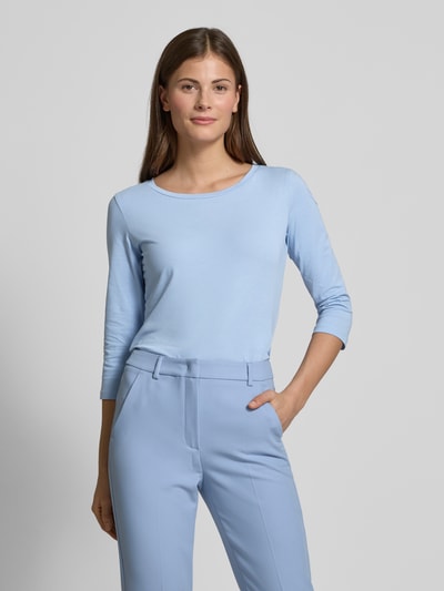 Weekend Max Mara Shaped Fit Longsleeve mit Baumwoll-Anteil Modell 'MULTIA' Hellblau 4