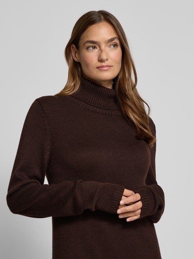 More & More Knielanges Strickkleid mit Rollkragen Schoko 3