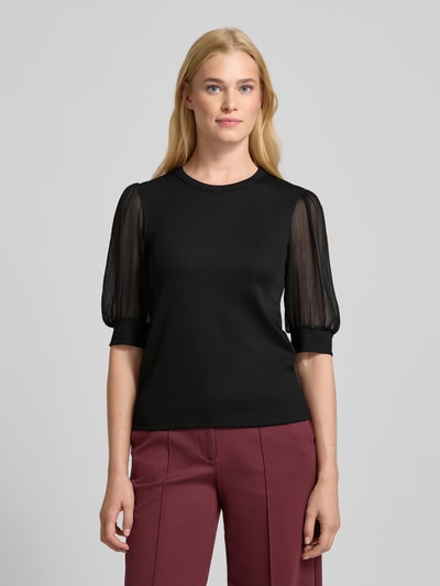 Luisa Cerano T-Shirt in Ripp-Optik mit Rundhalsausschnitt Black 4