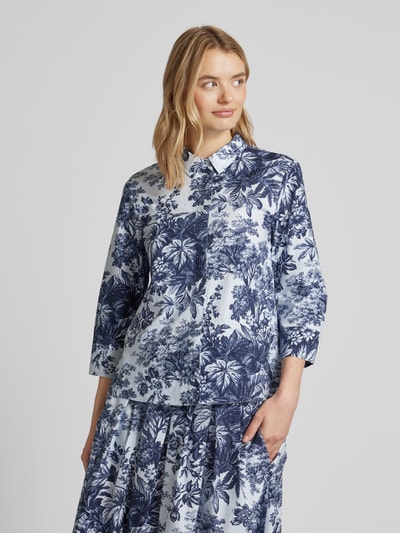 Windsor Bluse mit Allover-Muster Marine 4