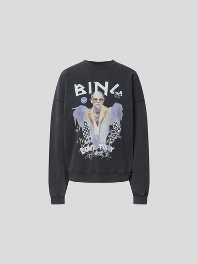 Anine Bing Oversized Sweatshirt mit Label-Print Black 2