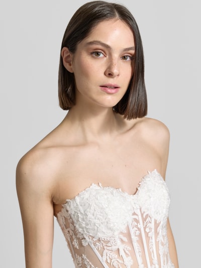 LUXUAR FASHION sukienka gorsetowa w stylu z odkrytymi ramionami Złamany biały 3