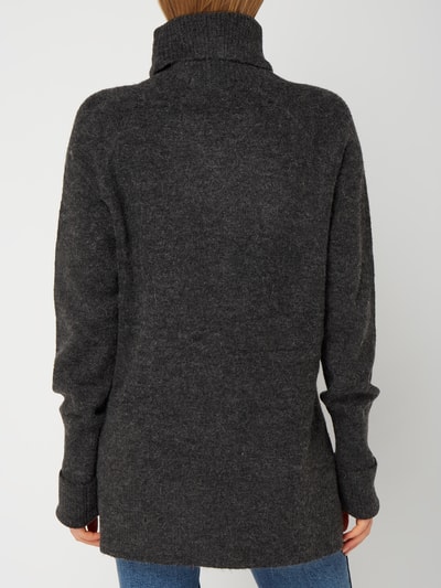 Vero Moda Rollkragen-Pullover mit Raglanärmeln Dunkelgrau Melange 5