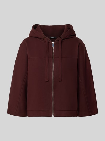 OPUS Loose Fit Sweatjacke aus Baumwoll-Mix Modell 'Giela' Bordeaux 1