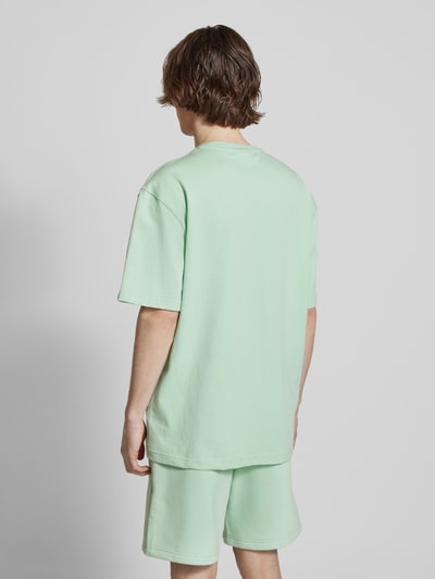 SERGIO TACCHINI T-shirt met labelstitching, model 'SIMBA' Mintgroen - 5